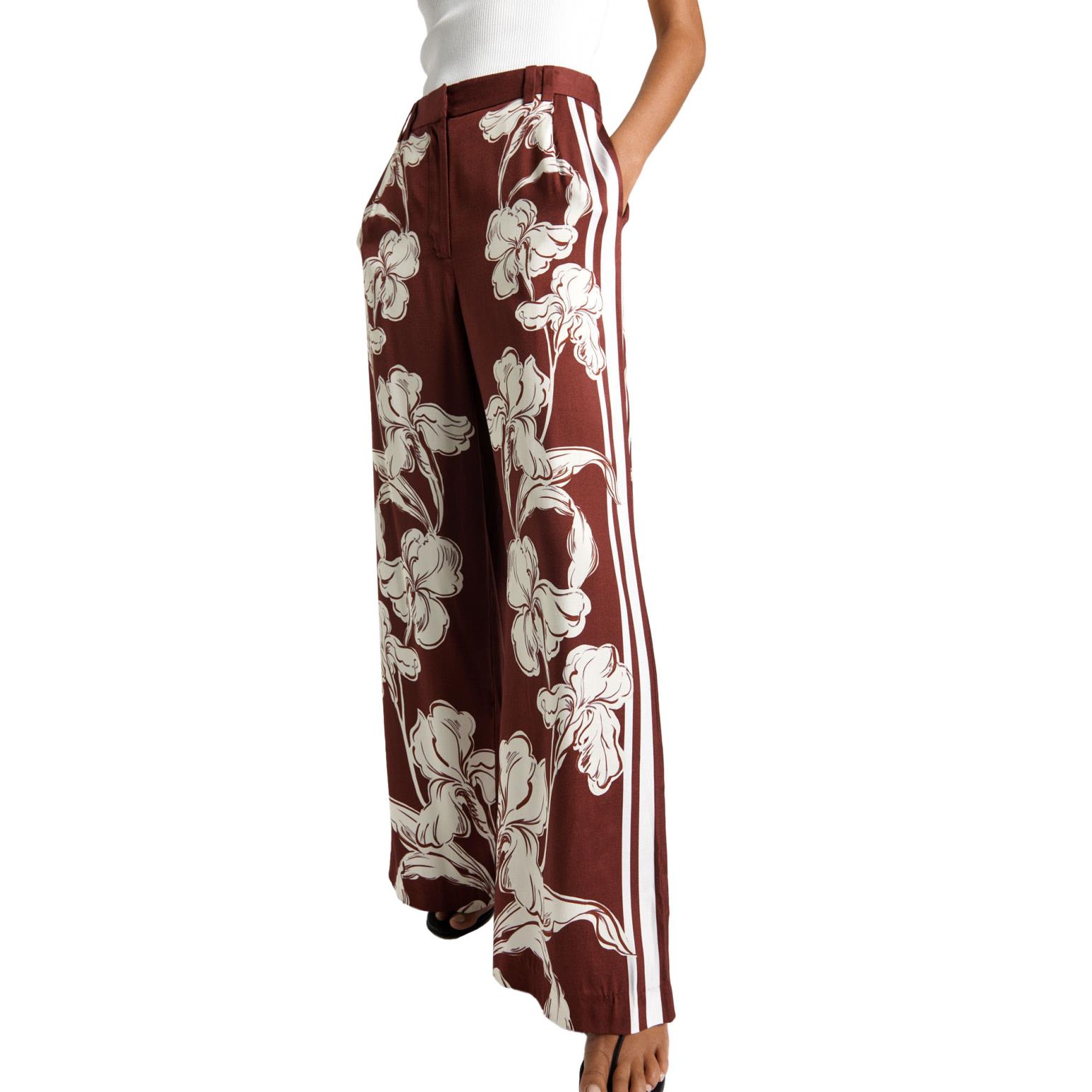 Cue Burgundy Iris Wide Leg Pant